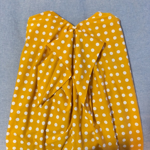 Caroline Constas Strapless Yellow Polka Dot Dress - Picture 6 of 7